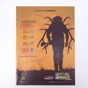 Federal Terminal Ascent Ammunition Print Advertisment Premium Hunting Ammo Chart
